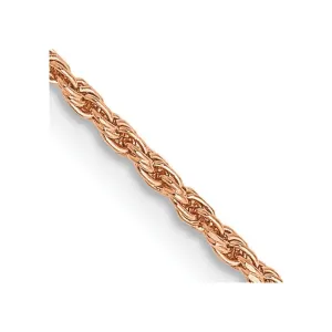 14K Rose Gold 16 inch 1.5mm Diamond-cut Man Made Rope with Lobster Clasp Chain Necklace