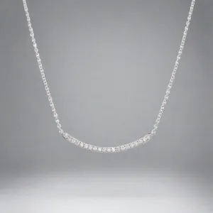 14K W Gold 0.15ctw H/I1 Curved Diamond Bar Pendant