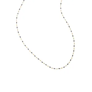 18 Karat Yellow Gold Wire Wrap Beaded Necklace with Black Diamond Beads