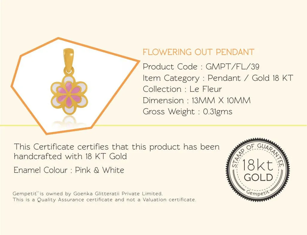 18K Gold Flowering Out Pendant <br> Le Fleur Collection