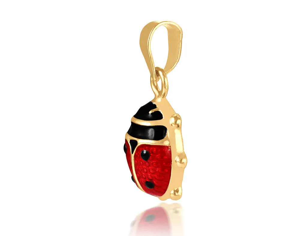 18K Gold Little Lady Bug Pendant <br> Bugs & Bees Collection