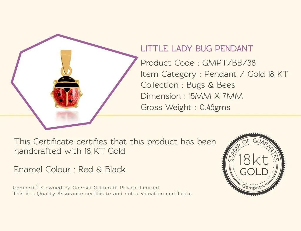 18K Gold Little Lady Bug Pendant <br> Bugs & Bees Collection