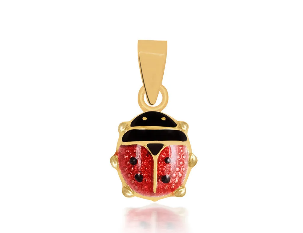 18K Gold Little Lady Bug Pendant <br> Bugs & Bees Collection