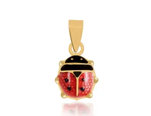 18K Gold Little Lady Bug Pendant <br> Bugs & Bees Collection