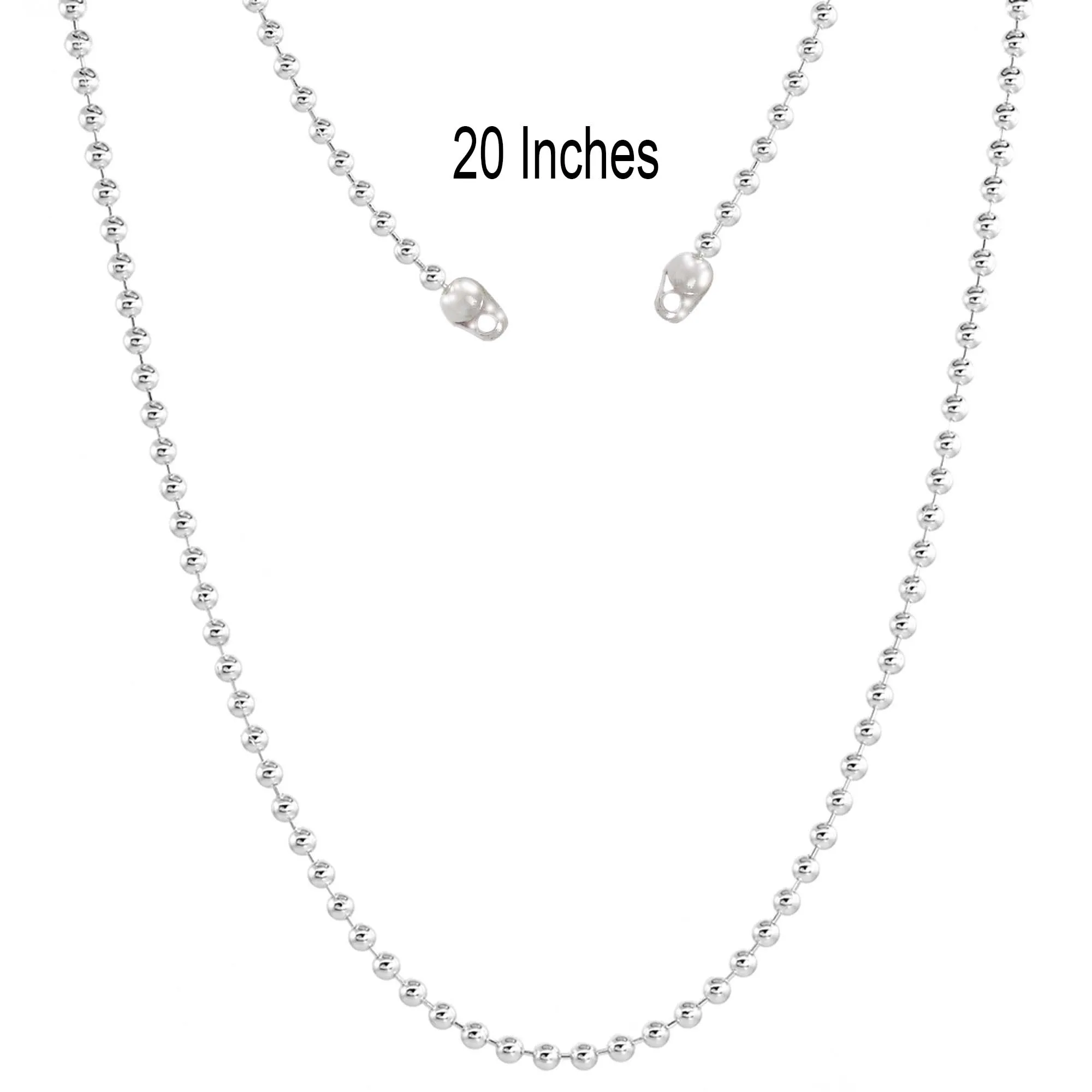 5 Pcs Ball Chain 20 Inches Long Silver plated , NO Clasps and Jump ring