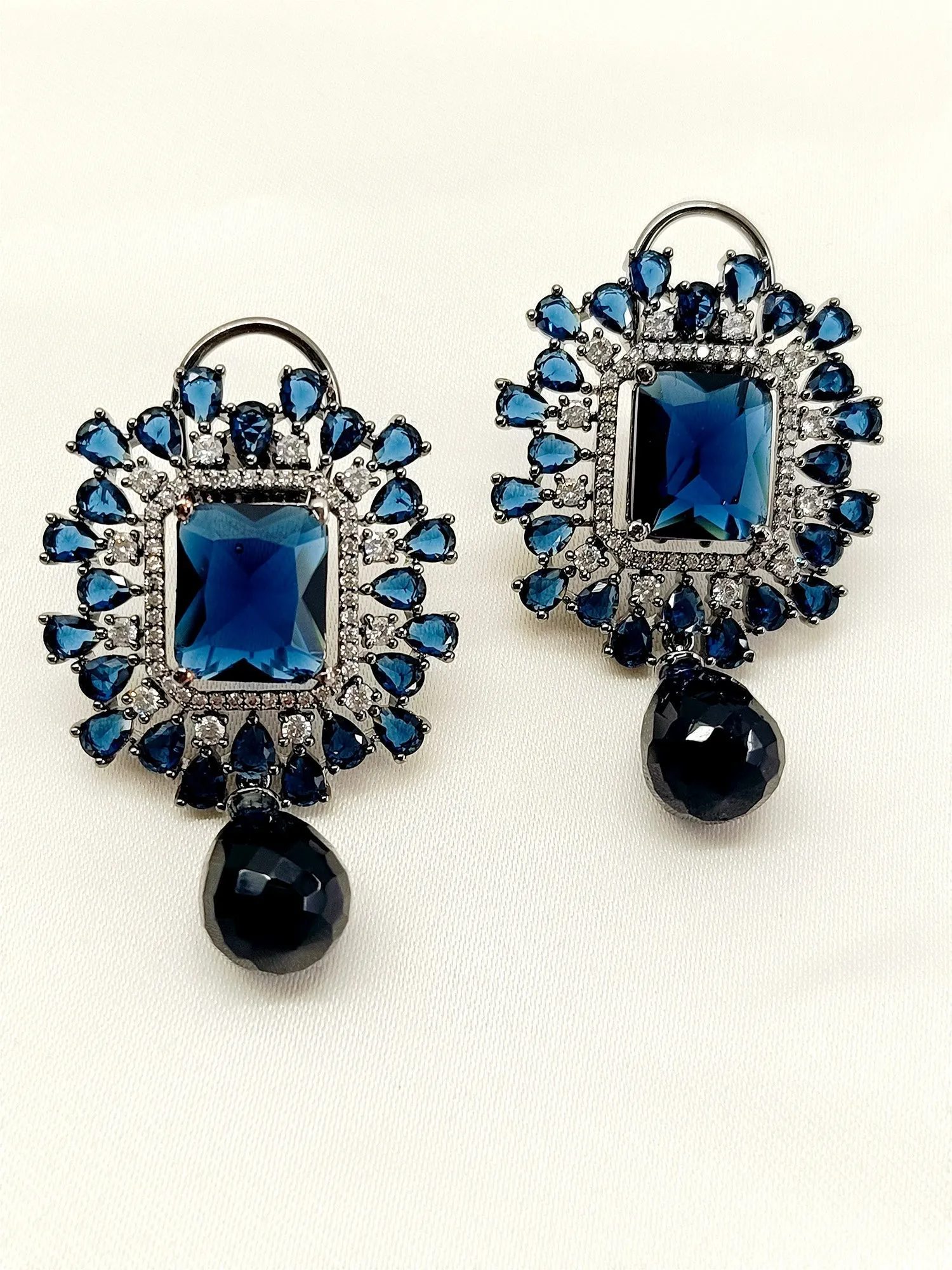 Anam Blue Sapphire Victorian Earrings
