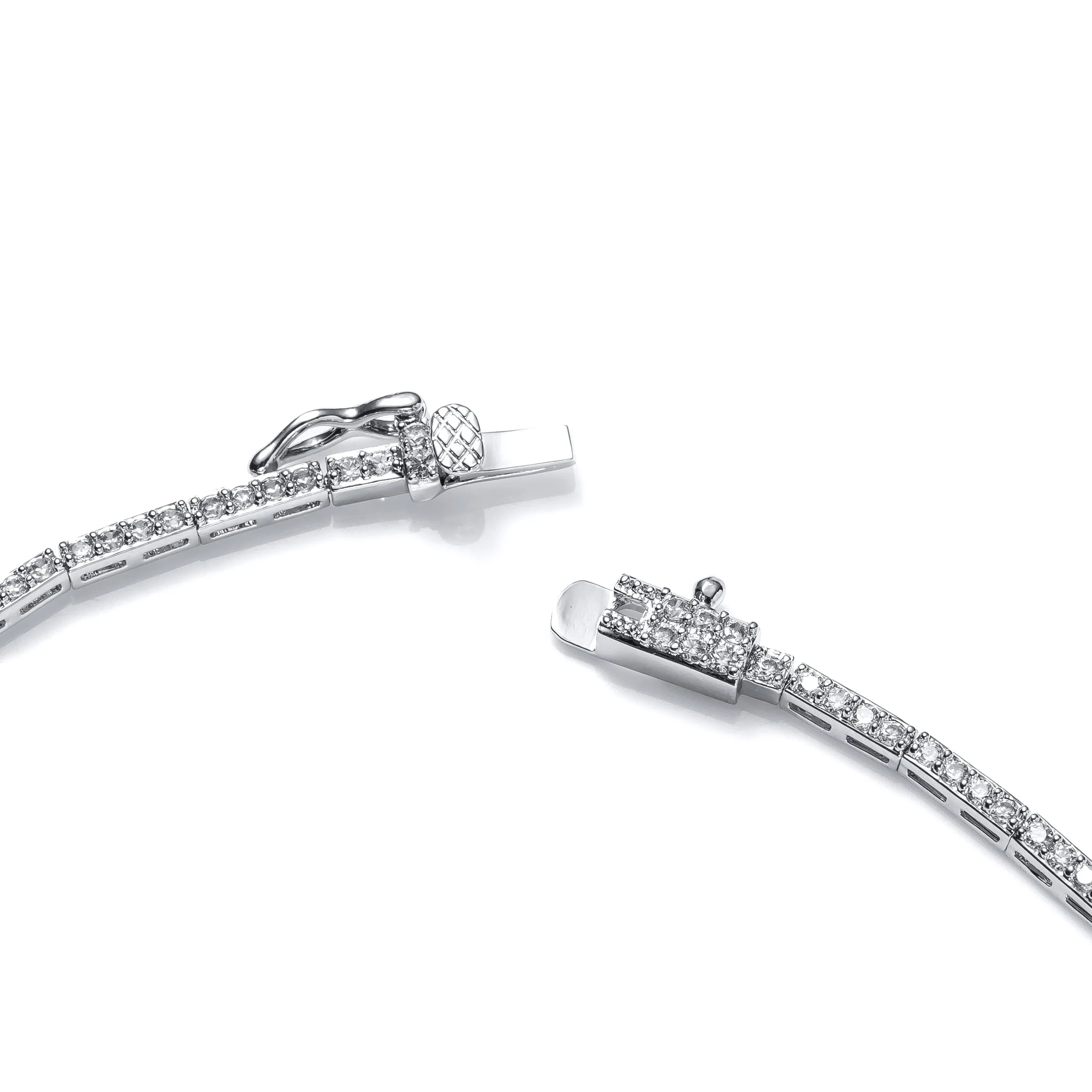 Art Deco Leaf Collar Necklace with Teardrop CZ Silver Plated for Weddings & Proms