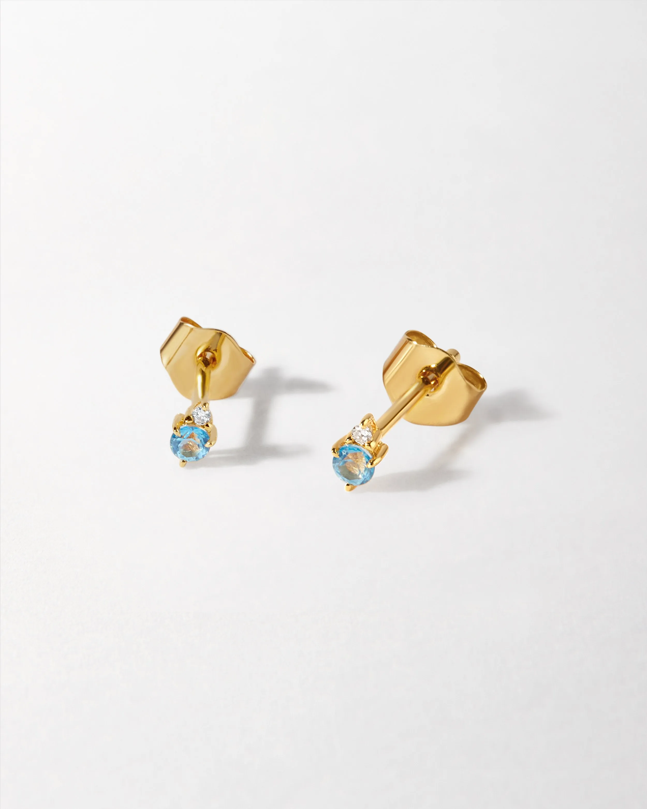 Birthstone Diamond Stud Earrings
