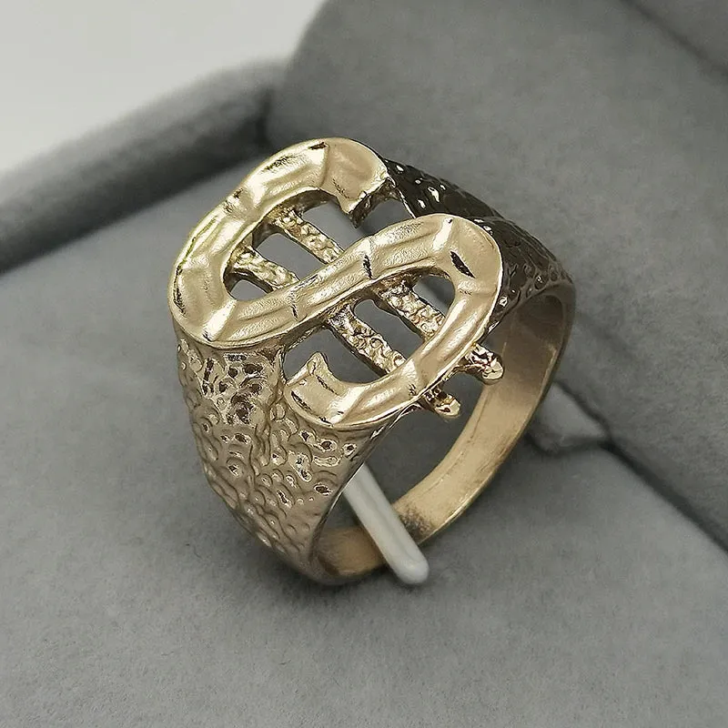 Bling Sign Dollar Men's Golden Ring