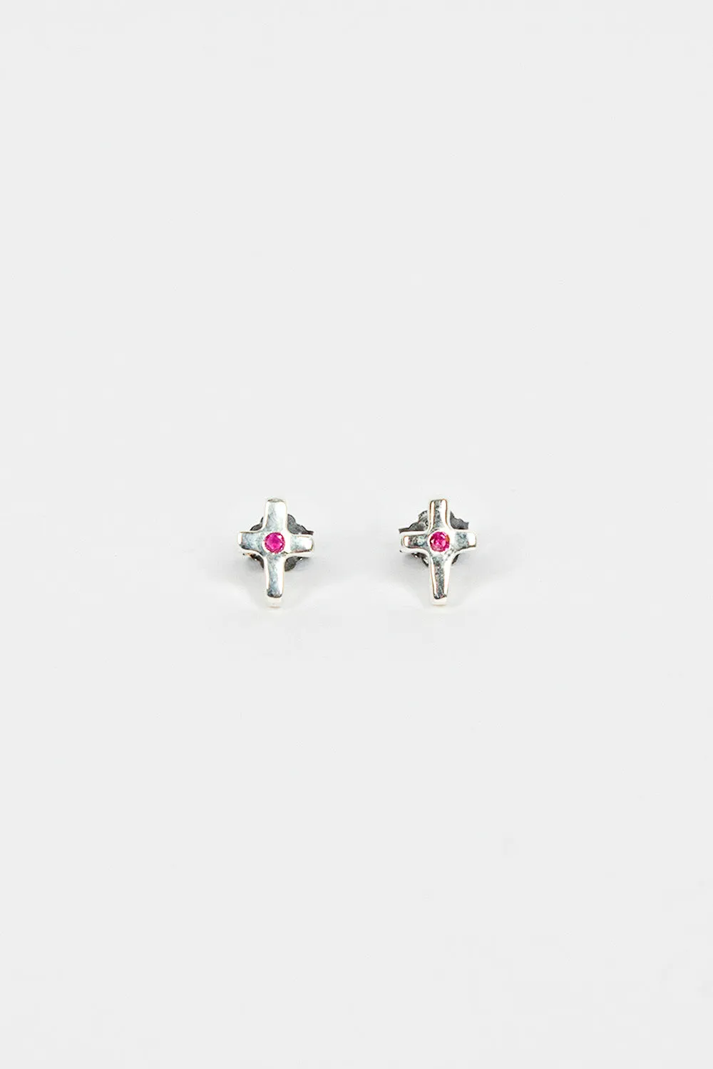 C18 Cross Earrings Ruby