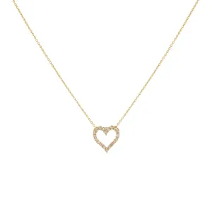 Classic Natural Diamond Heart Necklace 14K