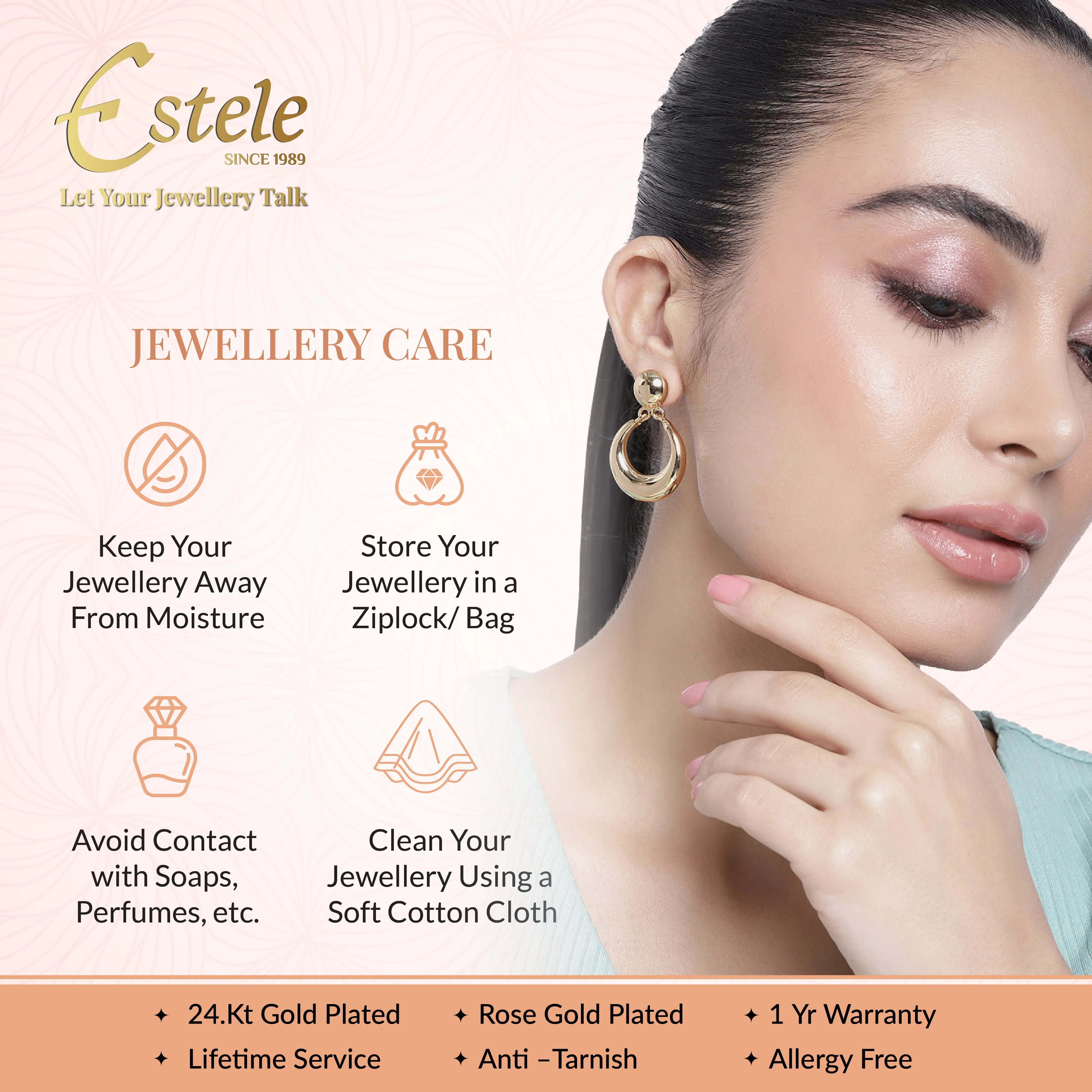 Estele Rhodium Plated designer pendant for women