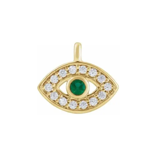 Evil Eye Charm | Diamond | 14k Yellow Gold