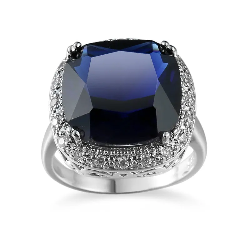 Fashion Zircon Blue Ring