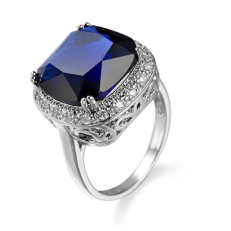 Fashion Zircon Blue Ring