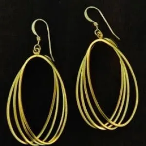 Gold Matte Quad Earrings