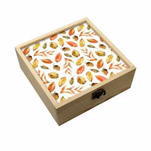 Jewellery Box Wooden Jewelry Organizer -  Orange Leaf
