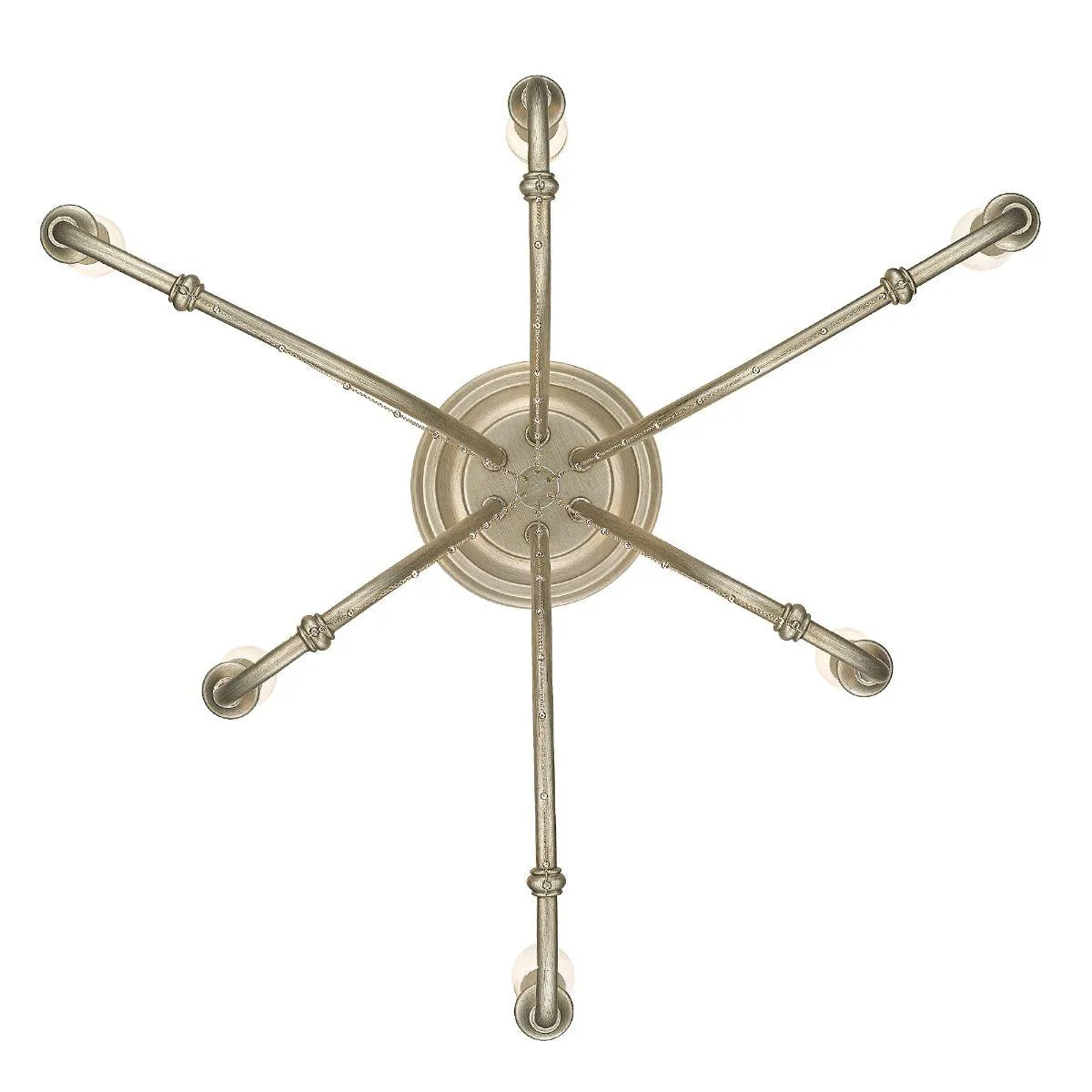 Kamila 21 in. 6 Lights Semi flush Mount Light Gold Finish
