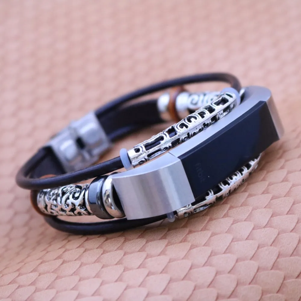 Leather Bracelet Wristband Replacement For Fitbit Alta/Alta HR