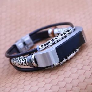 Leather Bracelet Wristband Replacement For Fitbit Alta/Alta HR