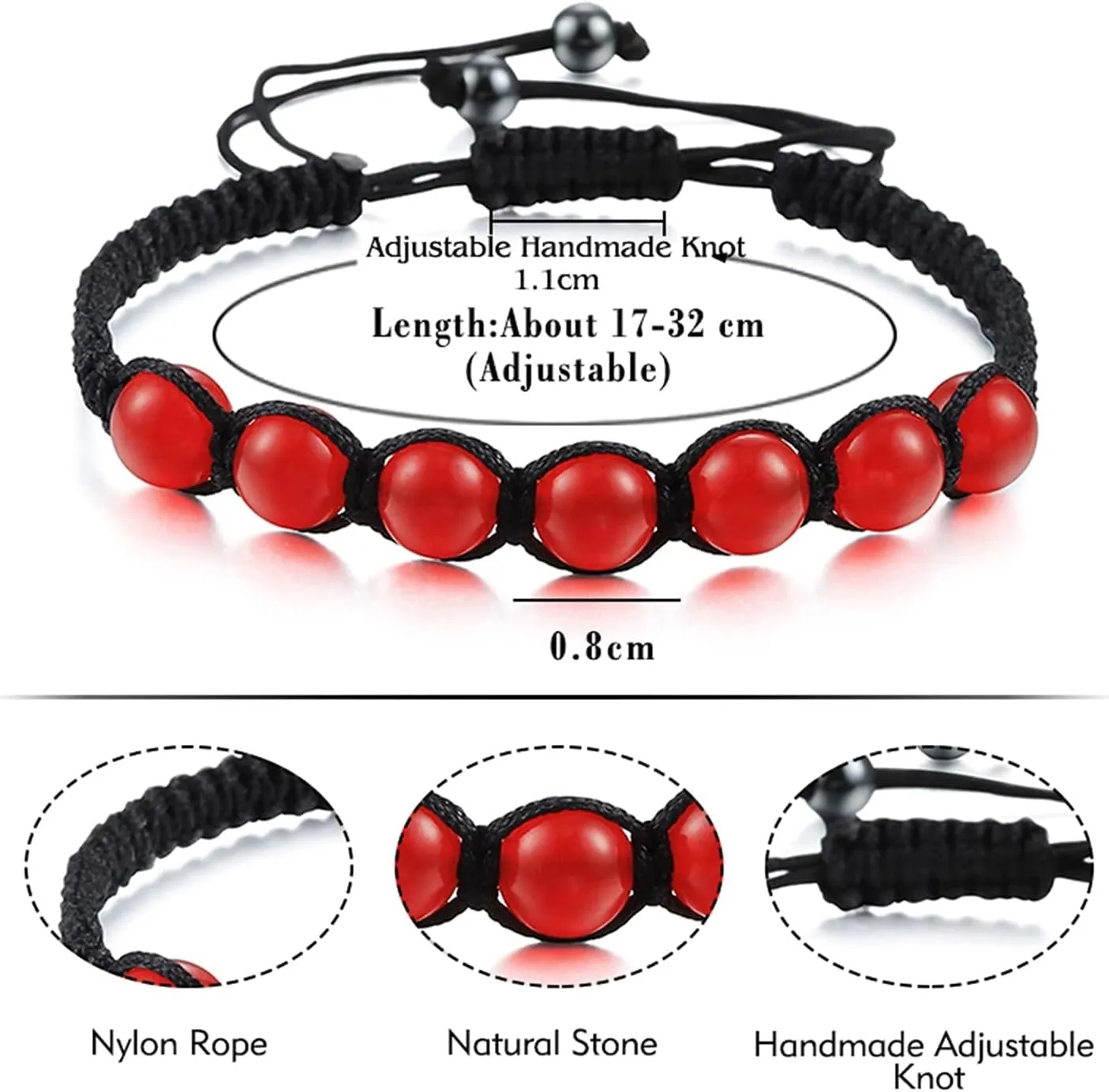Long Handmade Tibetan Buddhist Lucky Rope Chakra Beads Bracelet Men Tiger Eye Stone Bracelet Adjustable for Women Jewelry Friend Gift Good-Looking (Metal Color : Brown Blue)