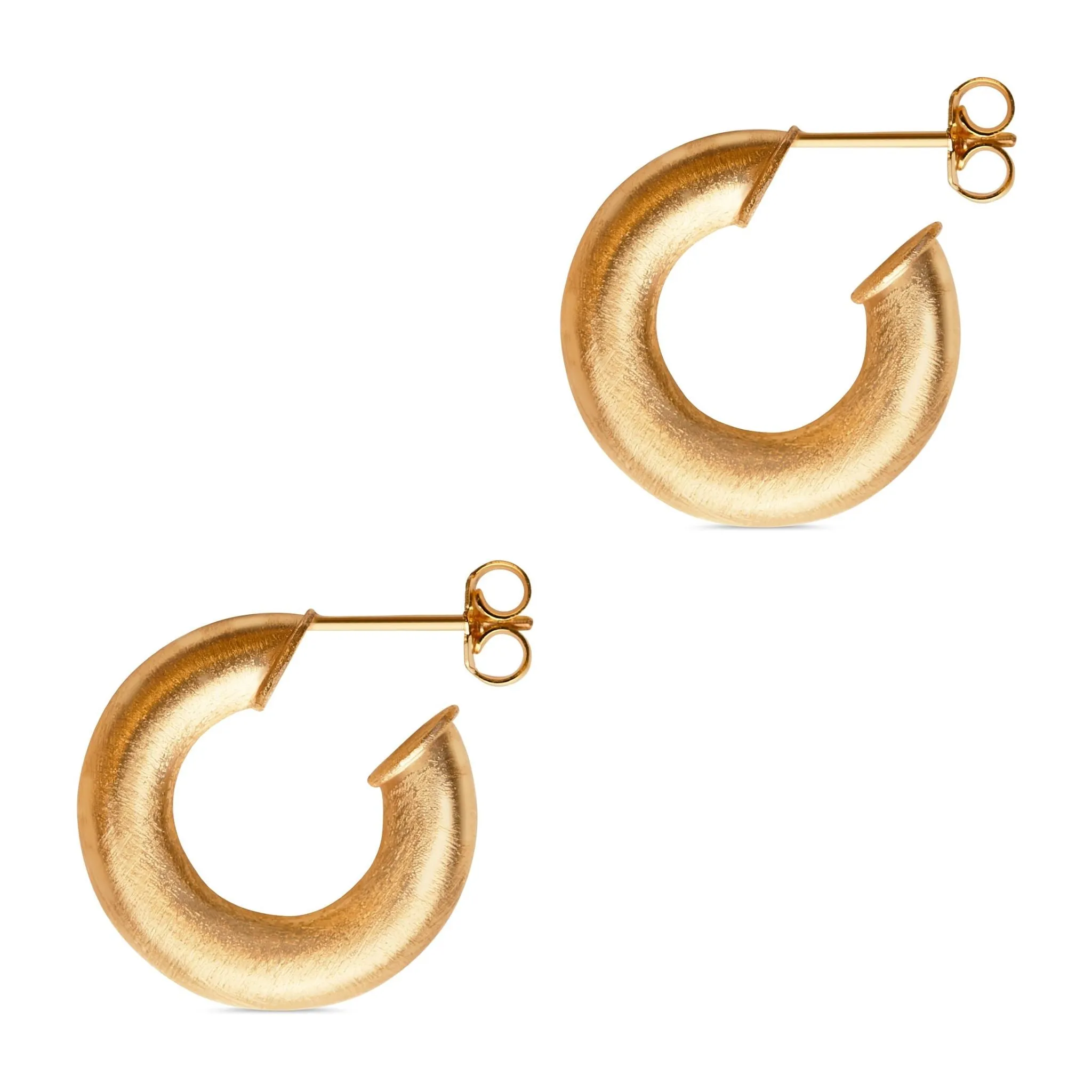 Matte Hoops with butterflies - Gold
