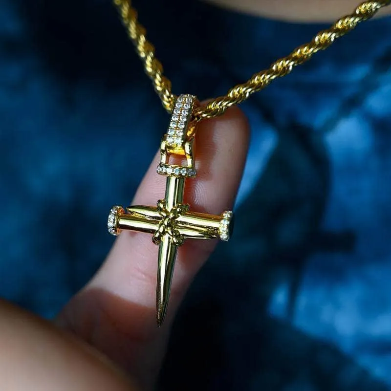 Nail Cross in Yellow Gold