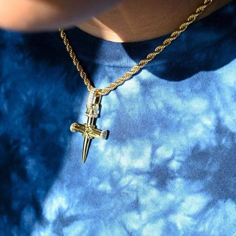 Nail Cross in Yellow Gold