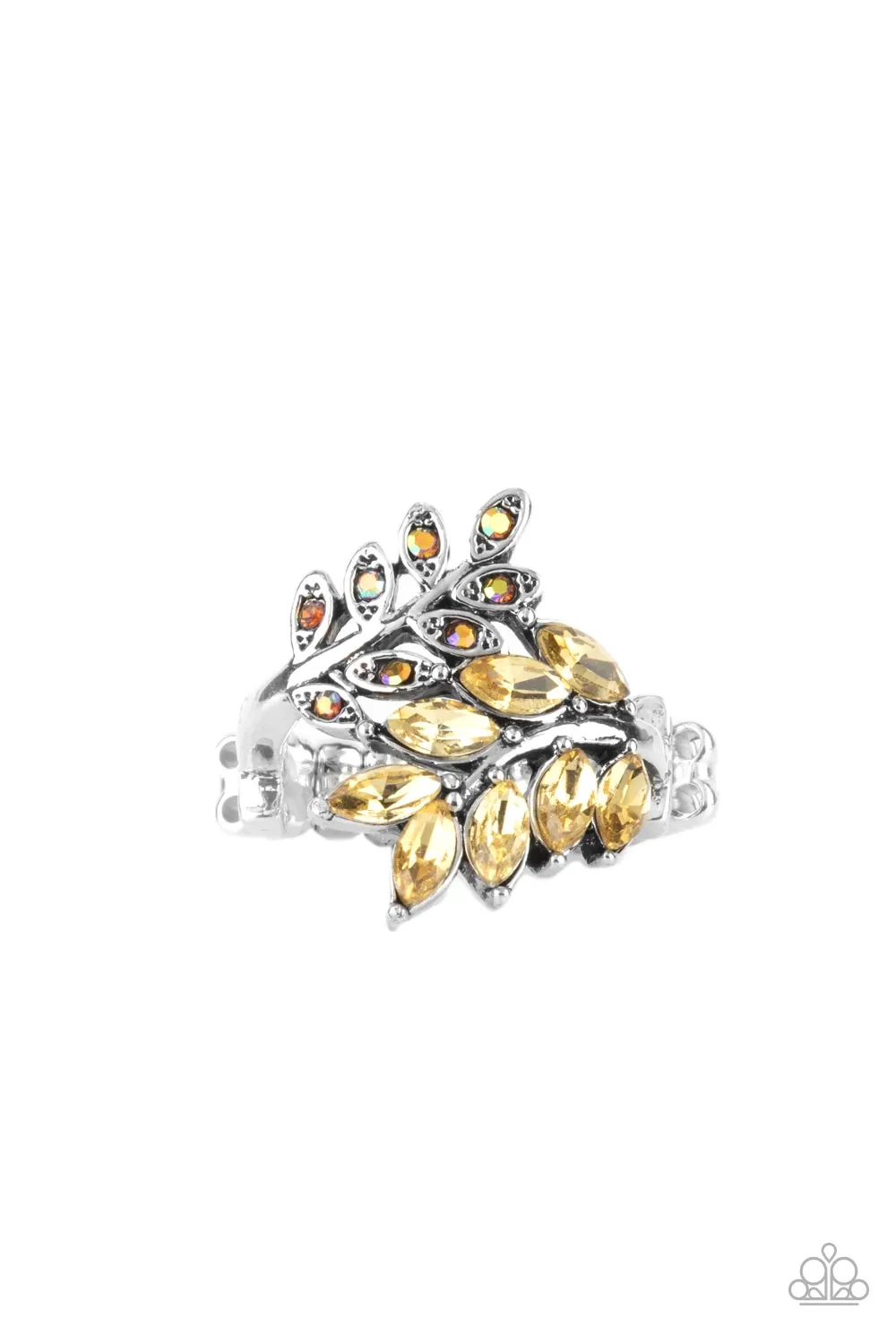 Paparazzi Glowing Gardenista Yellow Floral Dainty Ring