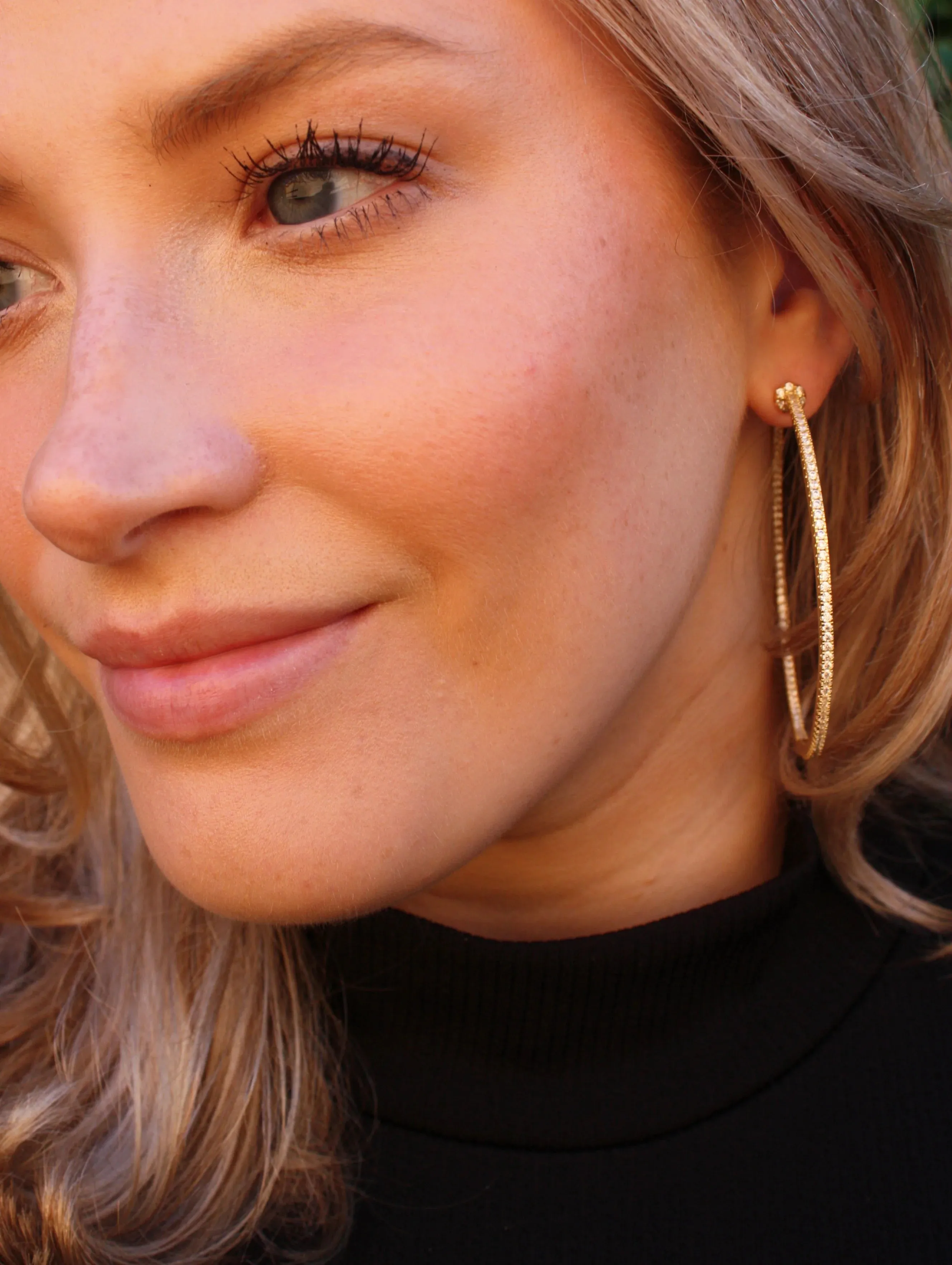 Perfect Pave Hoop Earrings- Large