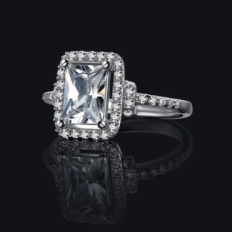 Princess Cut Halo Ring