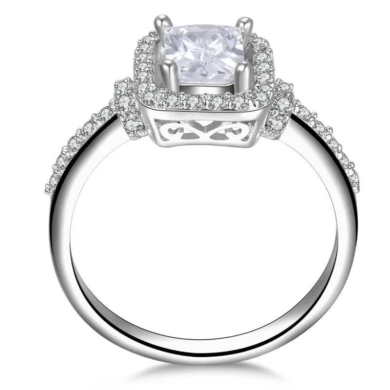 Princess Cut Halo Ring