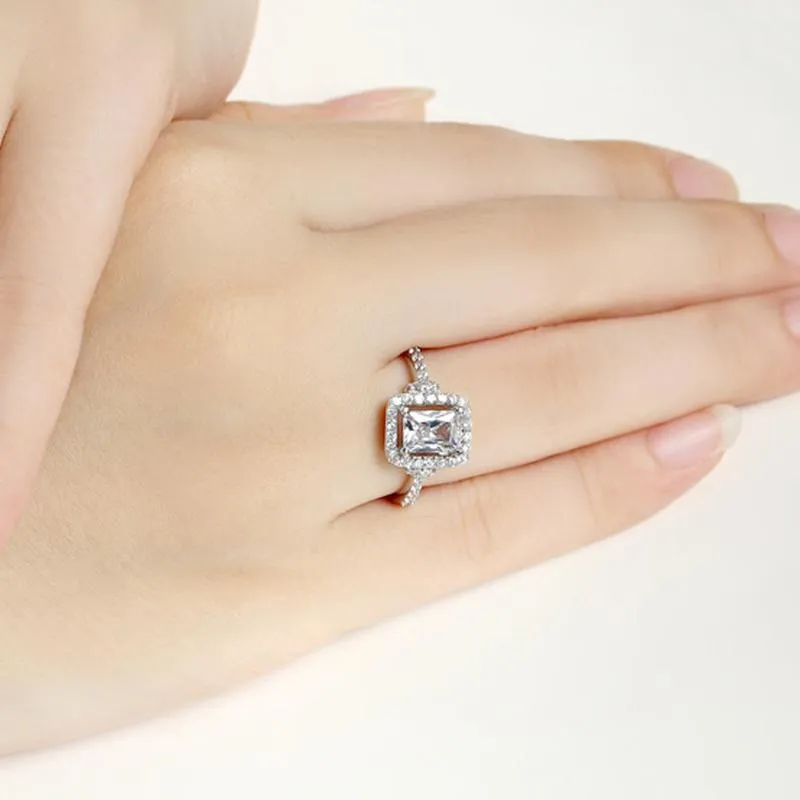 Princess Cut Halo Ring