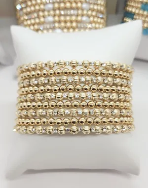 Ribbed Wrap Bracelet with Pave Stones