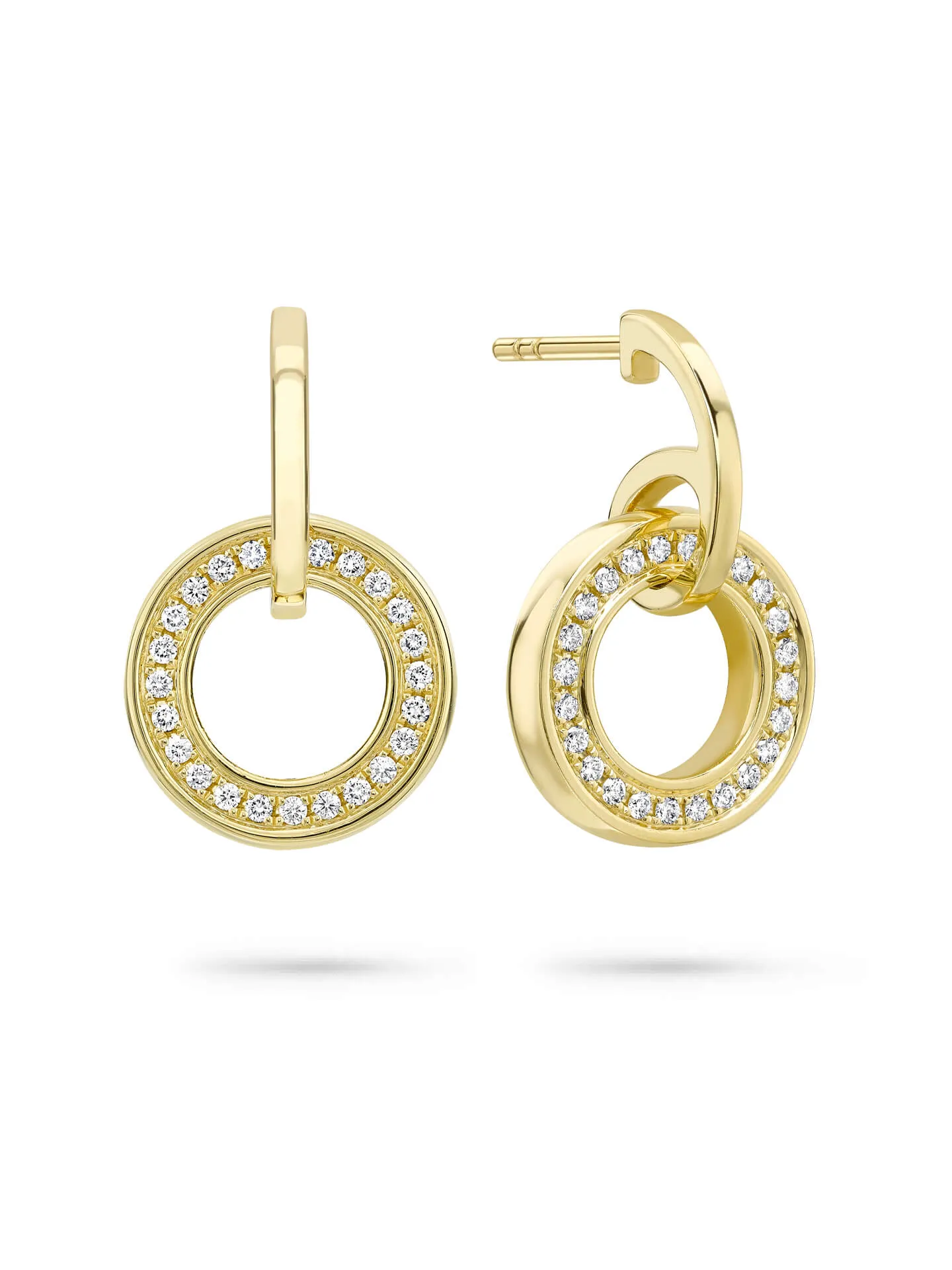 Roulette Classic Yellow Gold Diamond Earrings