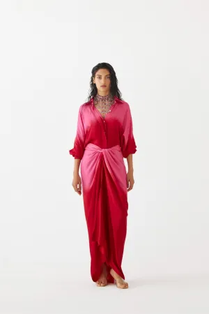 RUBY SHIRT DRAPED DRESS