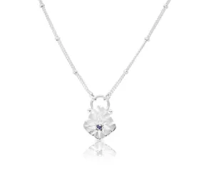 Sapphire Star Hammered Necklace Silver