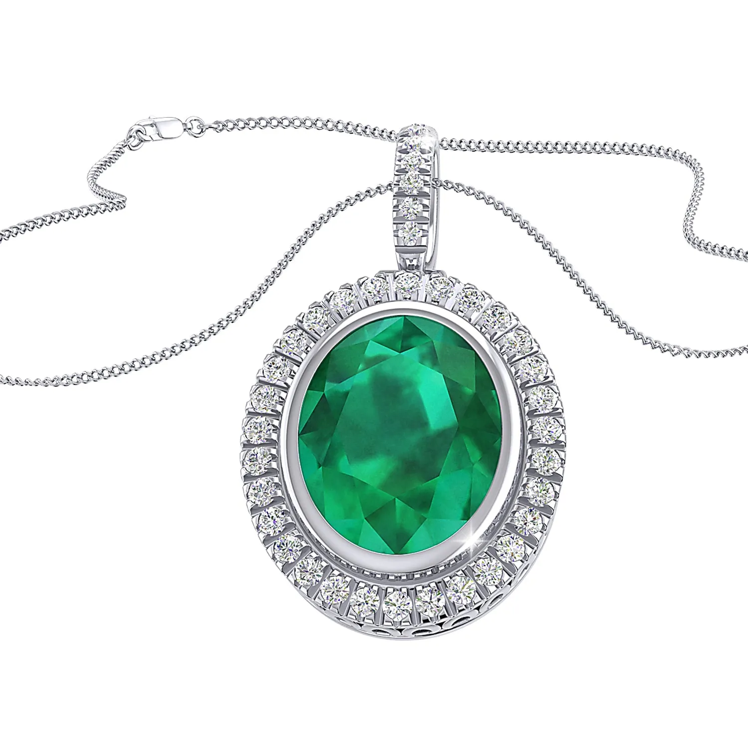 THE OVAL EMERALD CLUSTER PENDANT
