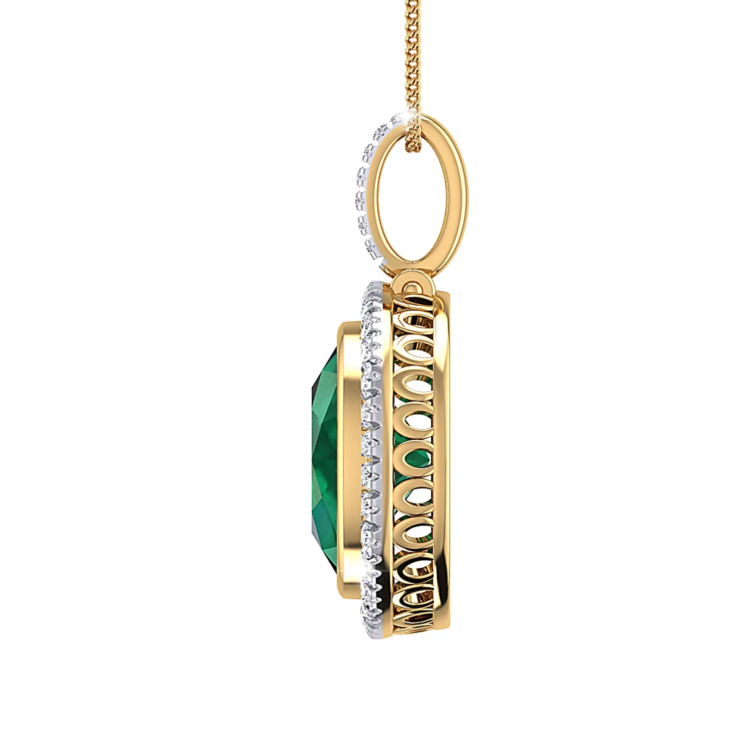THE OVAL EMERALD CLUSTER PENDANT