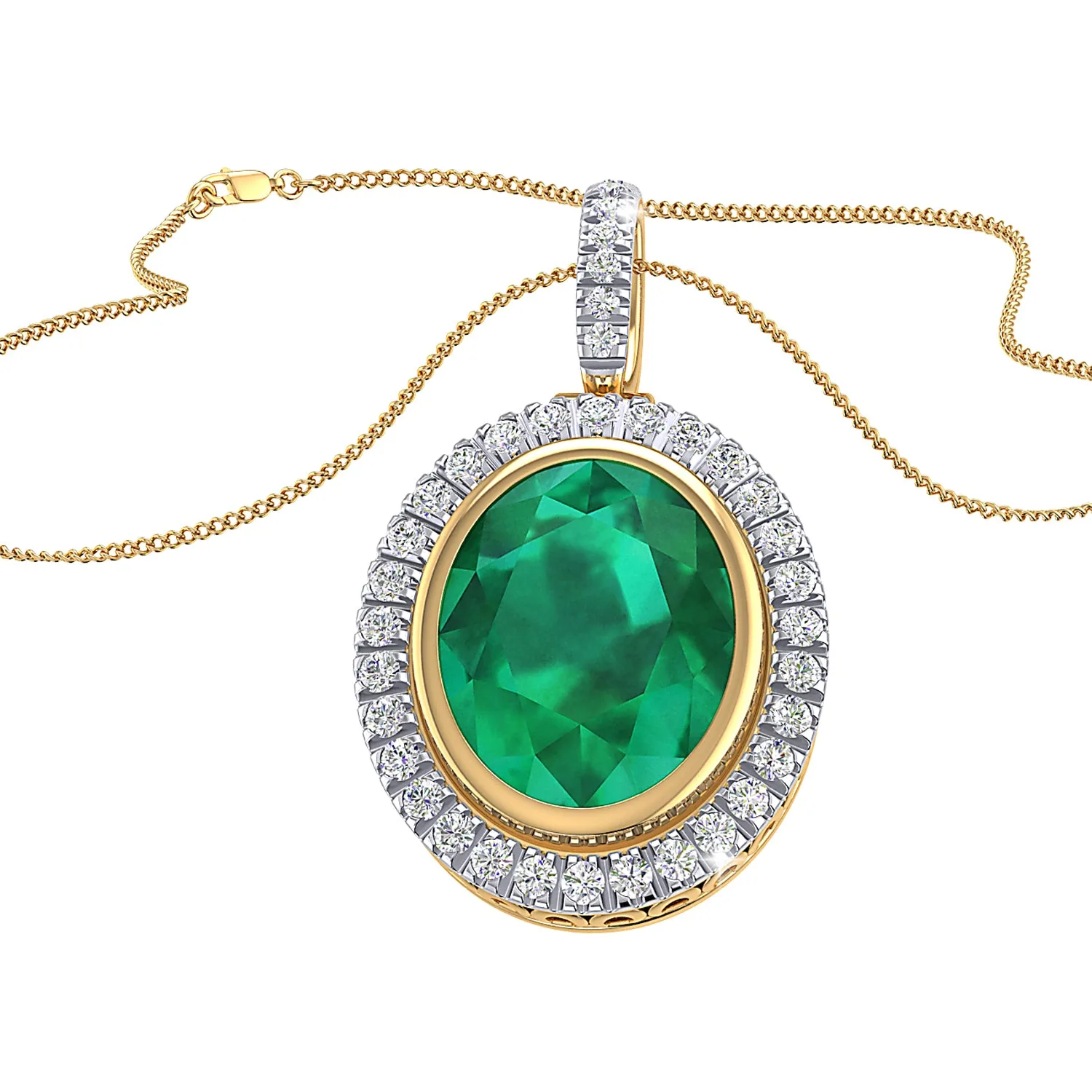 THE OVAL EMERALD CLUSTER PENDANT