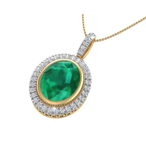 THE OVAL EMERALD CLUSTER PENDANT