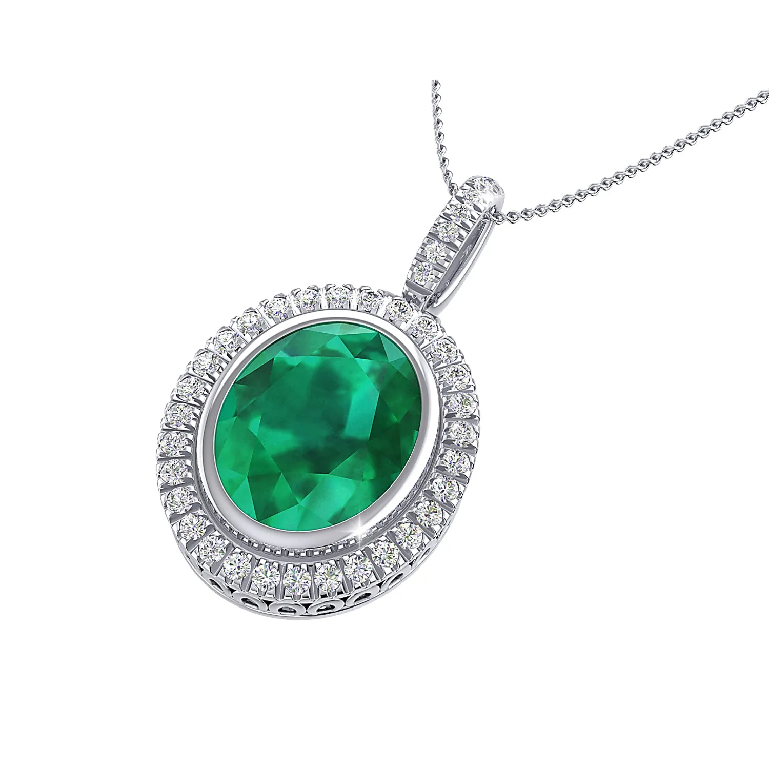 THE OVAL EMERALD CLUSTER PENDANT