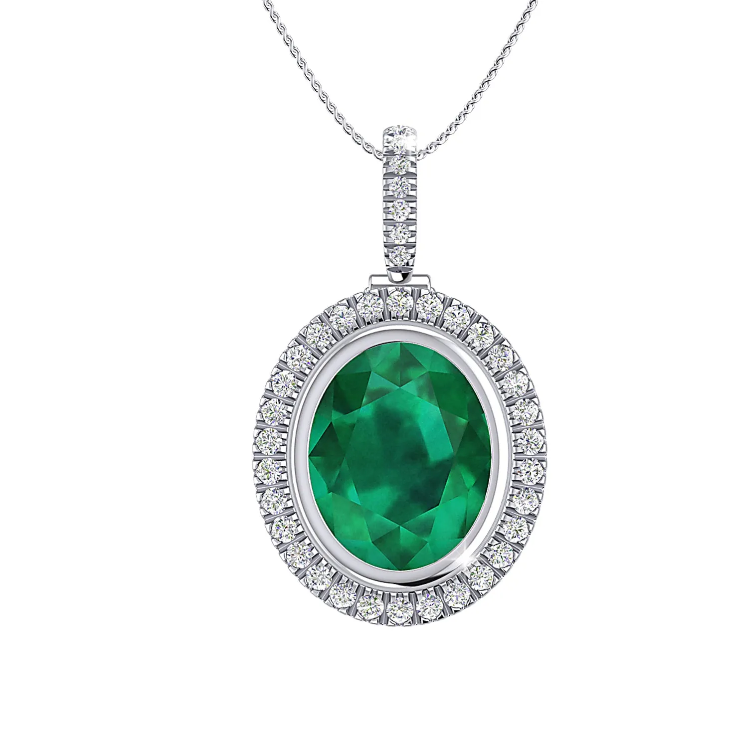 THE OVAL EMERALD CLUSTER PENDANT