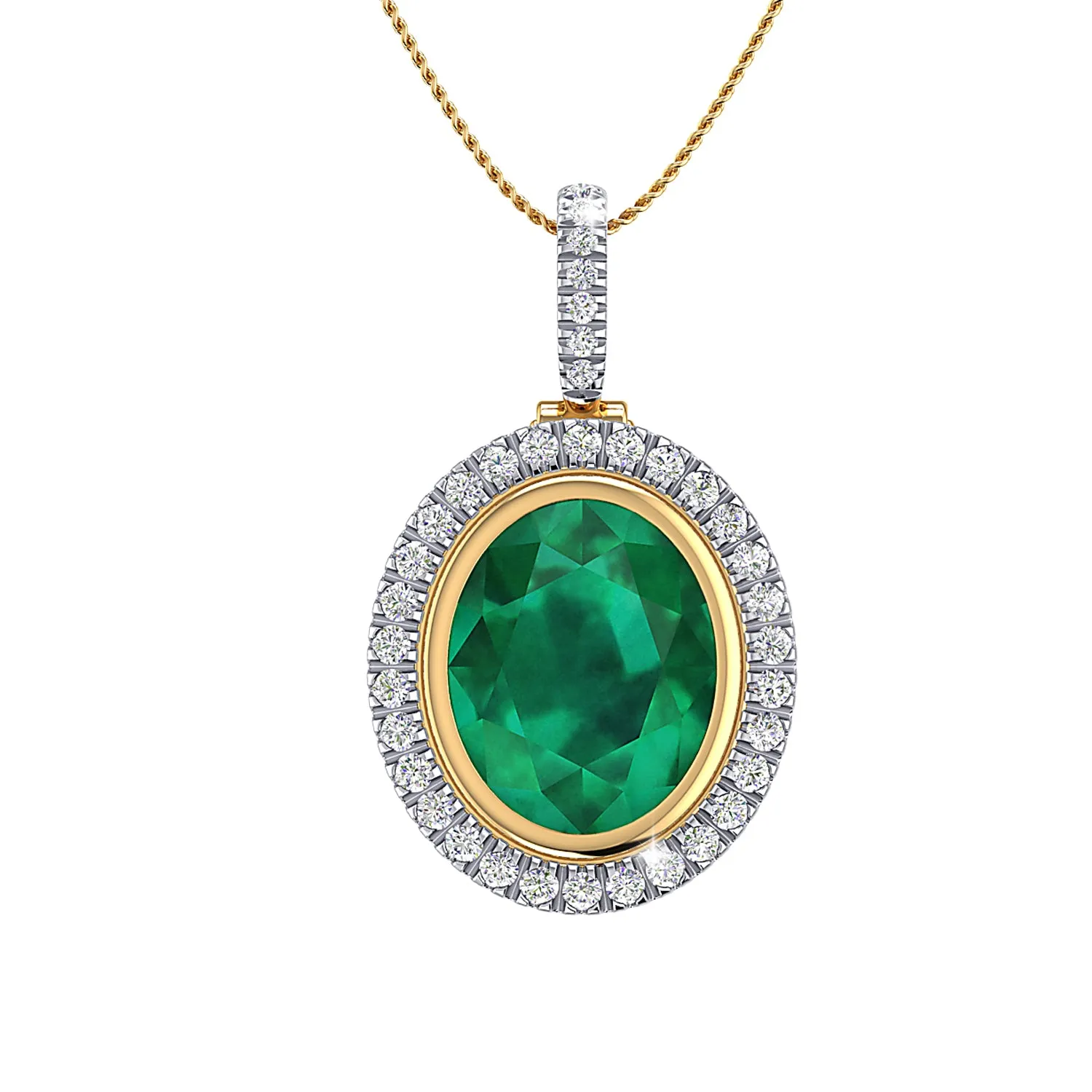 THE OVAL EMERALD CLUSTER PENDANT