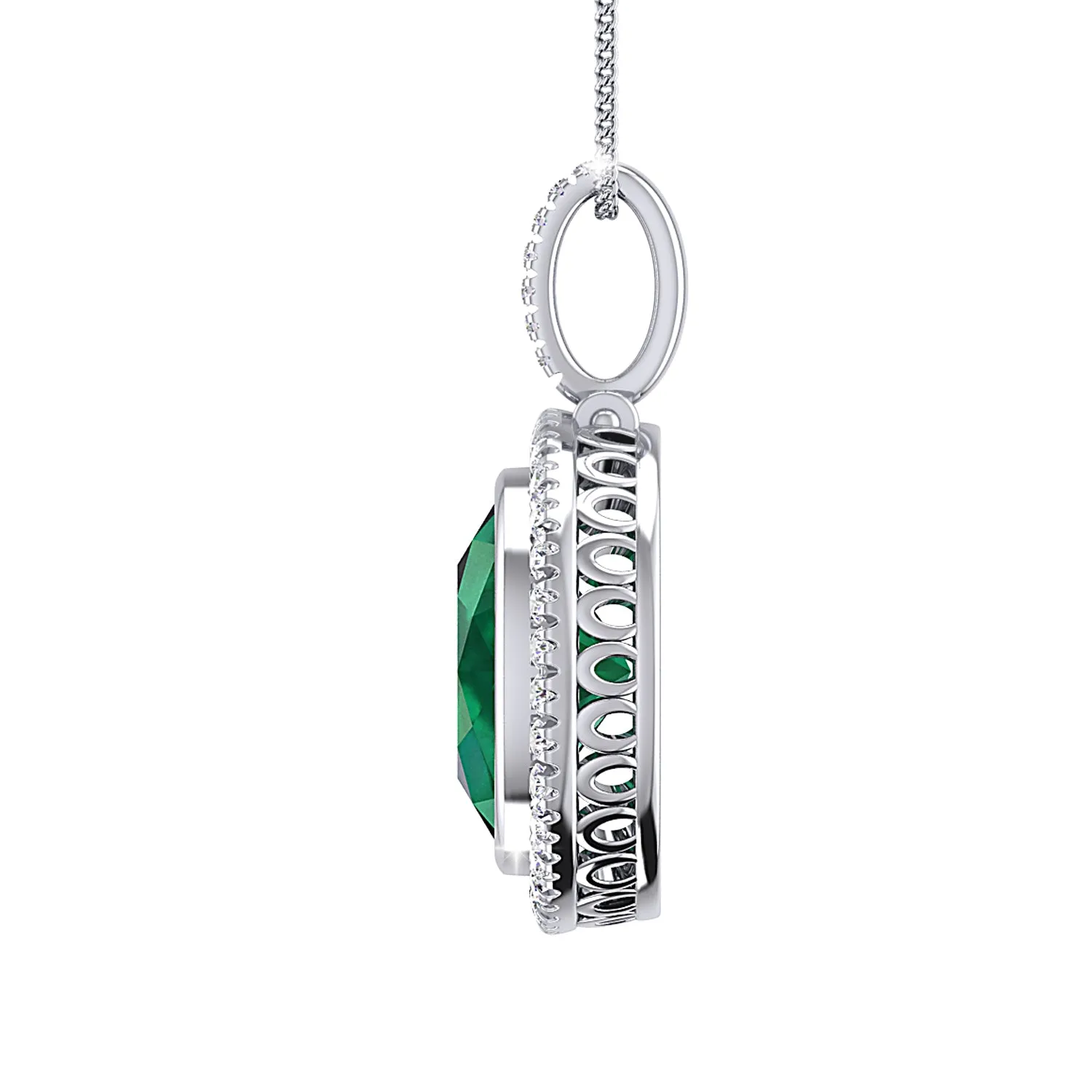 THE OVAL EMERALD CLUSTER PENDANT